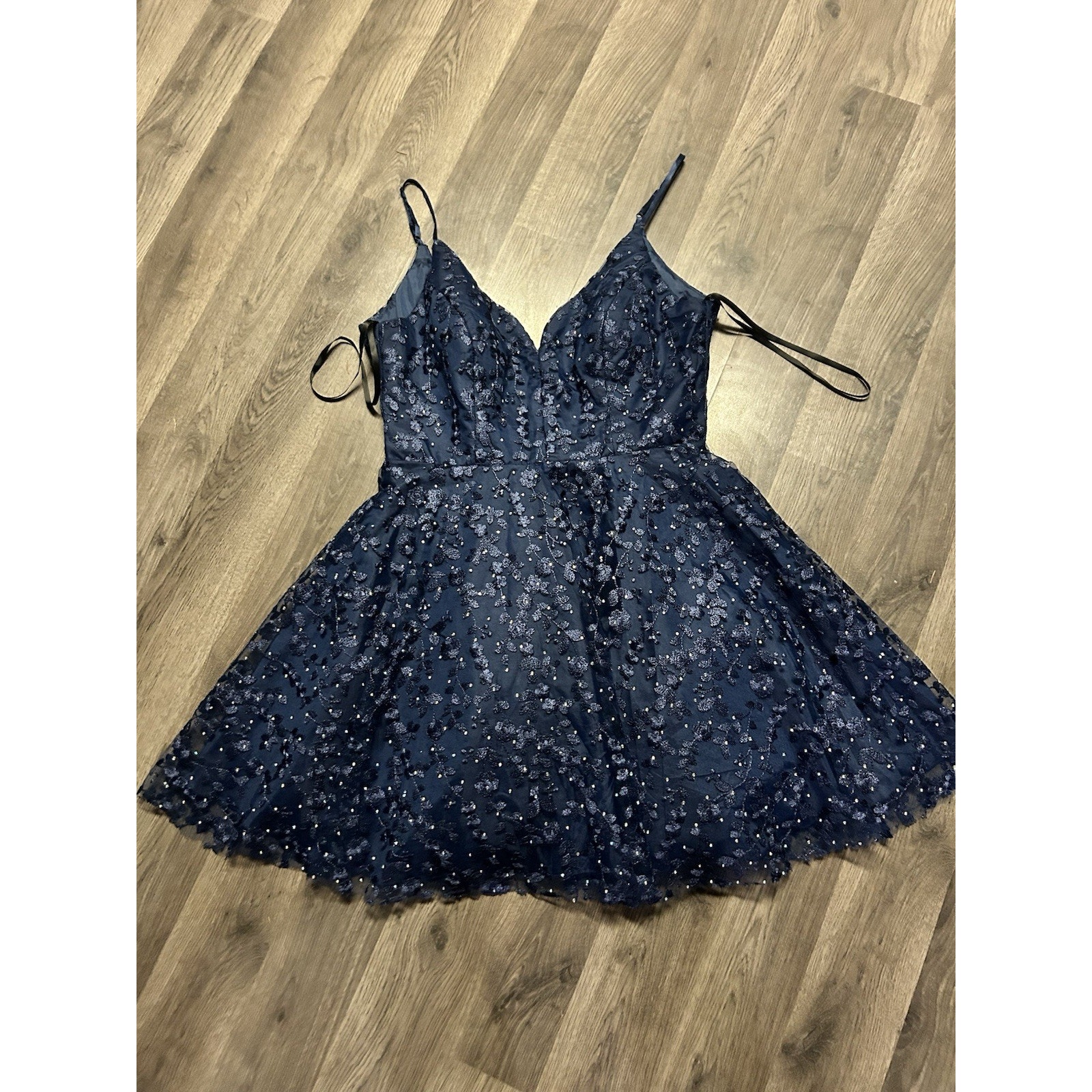 B Darlin Dress 11/12 Party Blue Lace New Dress